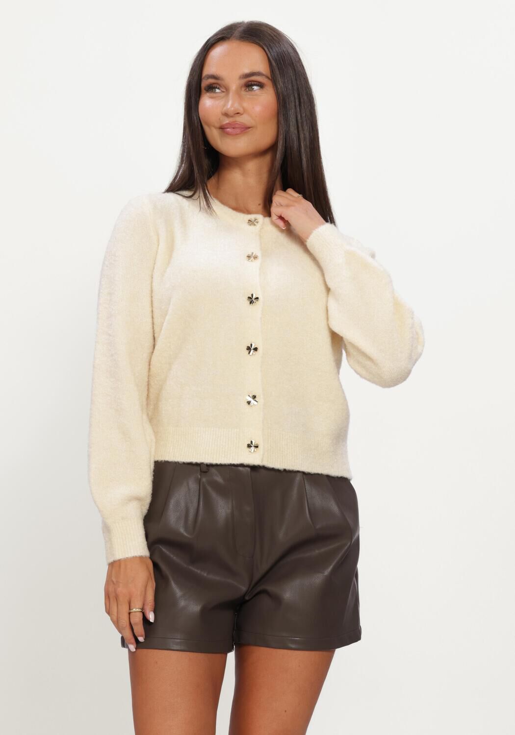 YDENCE Dames Truien & Vesten Cardigan Eden Creme