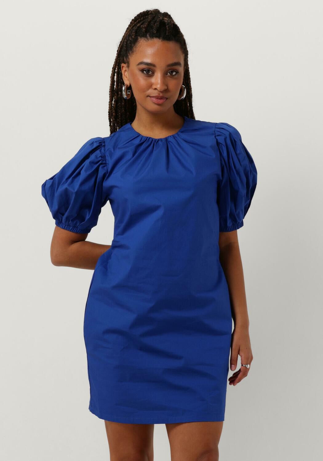 Silvian Heach Blauwe Mini Jurk met Pofmouwen Blue Dames