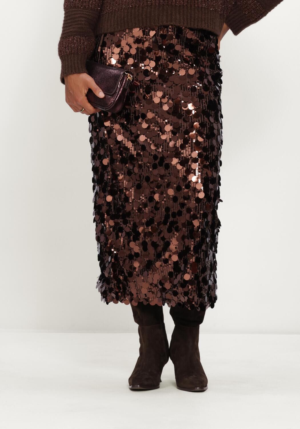 Bruine POM AMSTERDAM Maxirok LINA CHOCOLATE BROWN - large