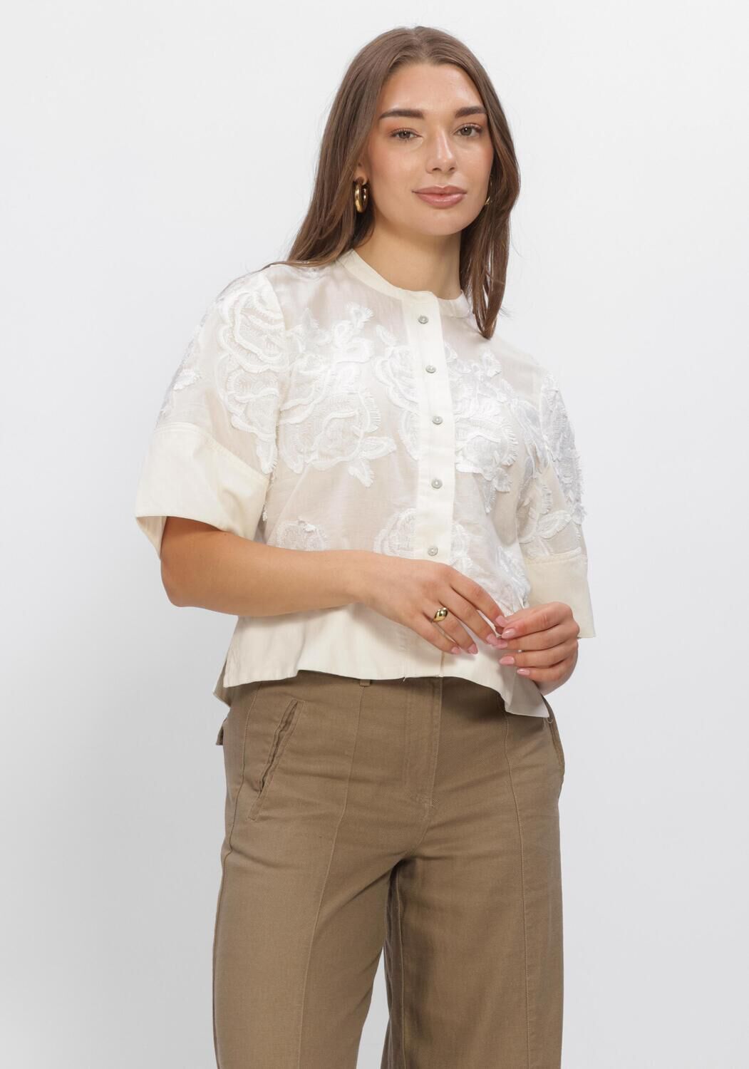Gele ROUGE EDIT Blouses ROUZOEKLA 2/4 O-NECK TOP - large