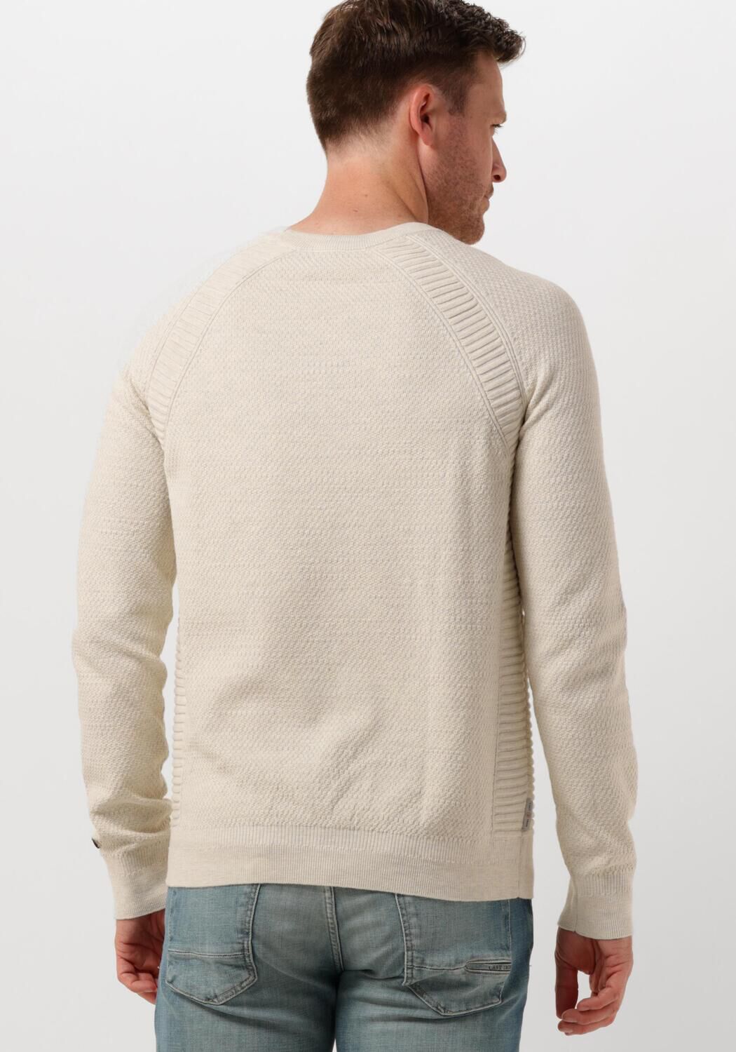 CAST IRON Heren Truien & Vesten Crewneck Cotton Heather Plated Blend Beige