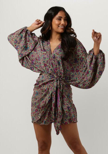 Groene SISSEL EDELBO Mini jurk KATHLEEN SHORT WRAP DRESS - large
