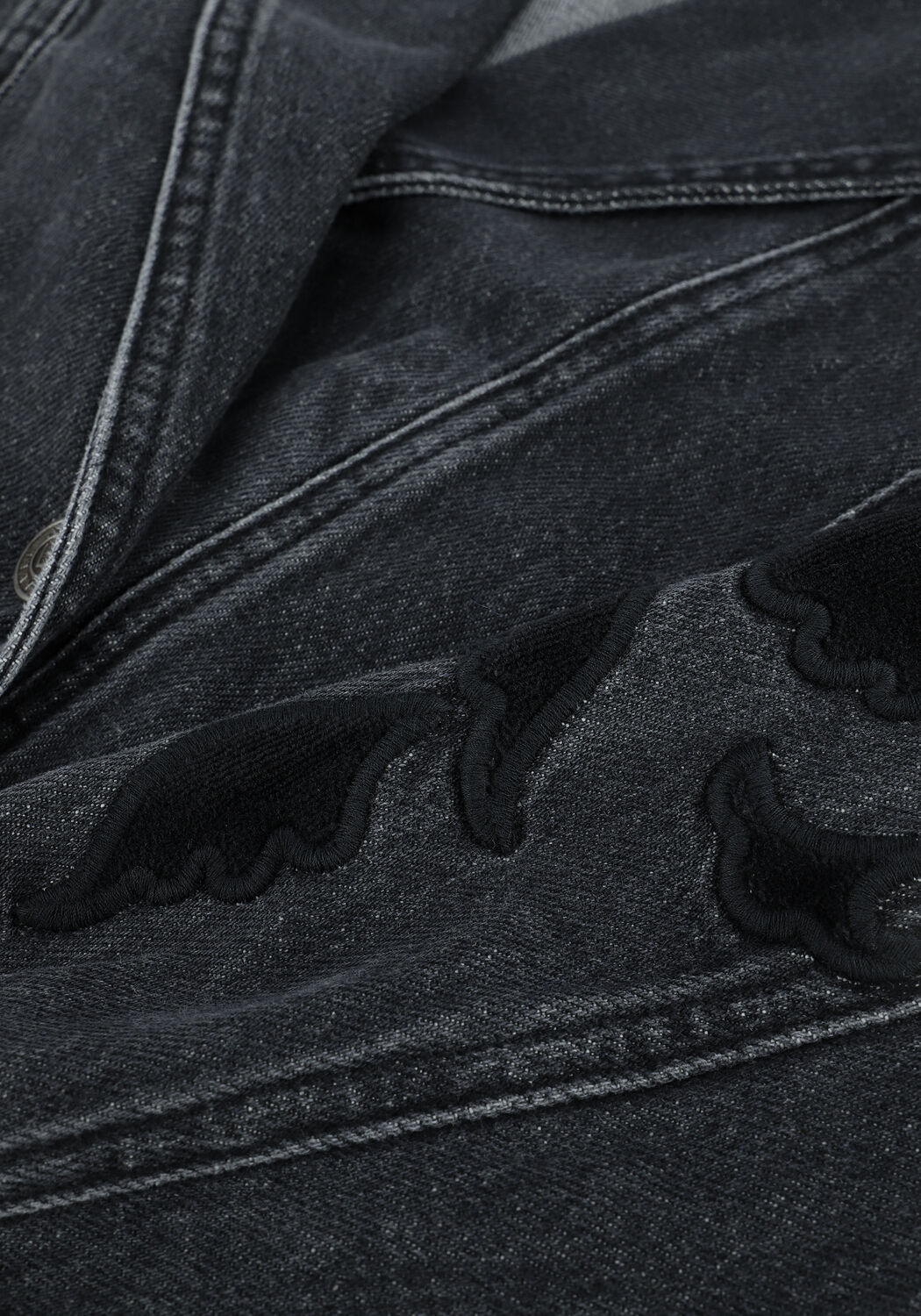 Zwarte ALIX THE LABEL Spijkerjas LADIES WOVEN DENIM BIKER JACKET - large