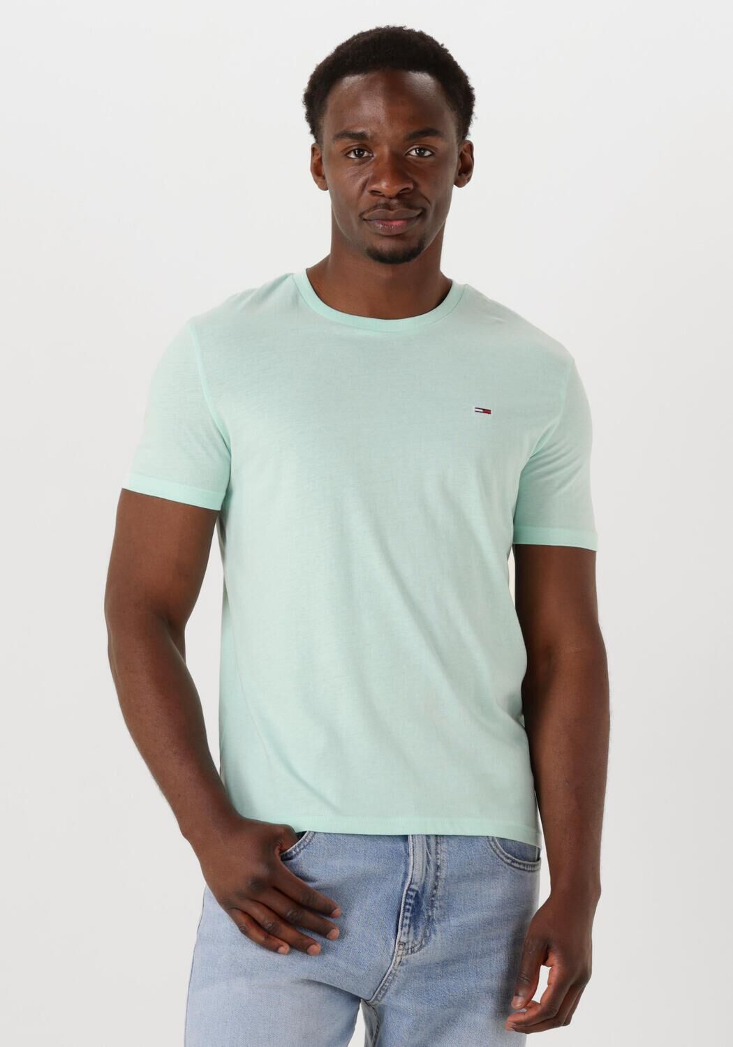 TOMMY JEANS Heren Polo's & T-shirts Tjm Xslim Jaspe Htr Tee Ext Mint