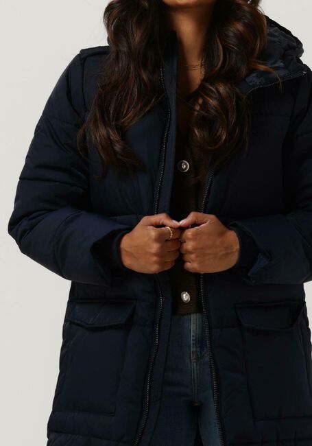 Donkerblauwe OBJECT Gewatteerde jas HANNA L/S LONG JACKET - large