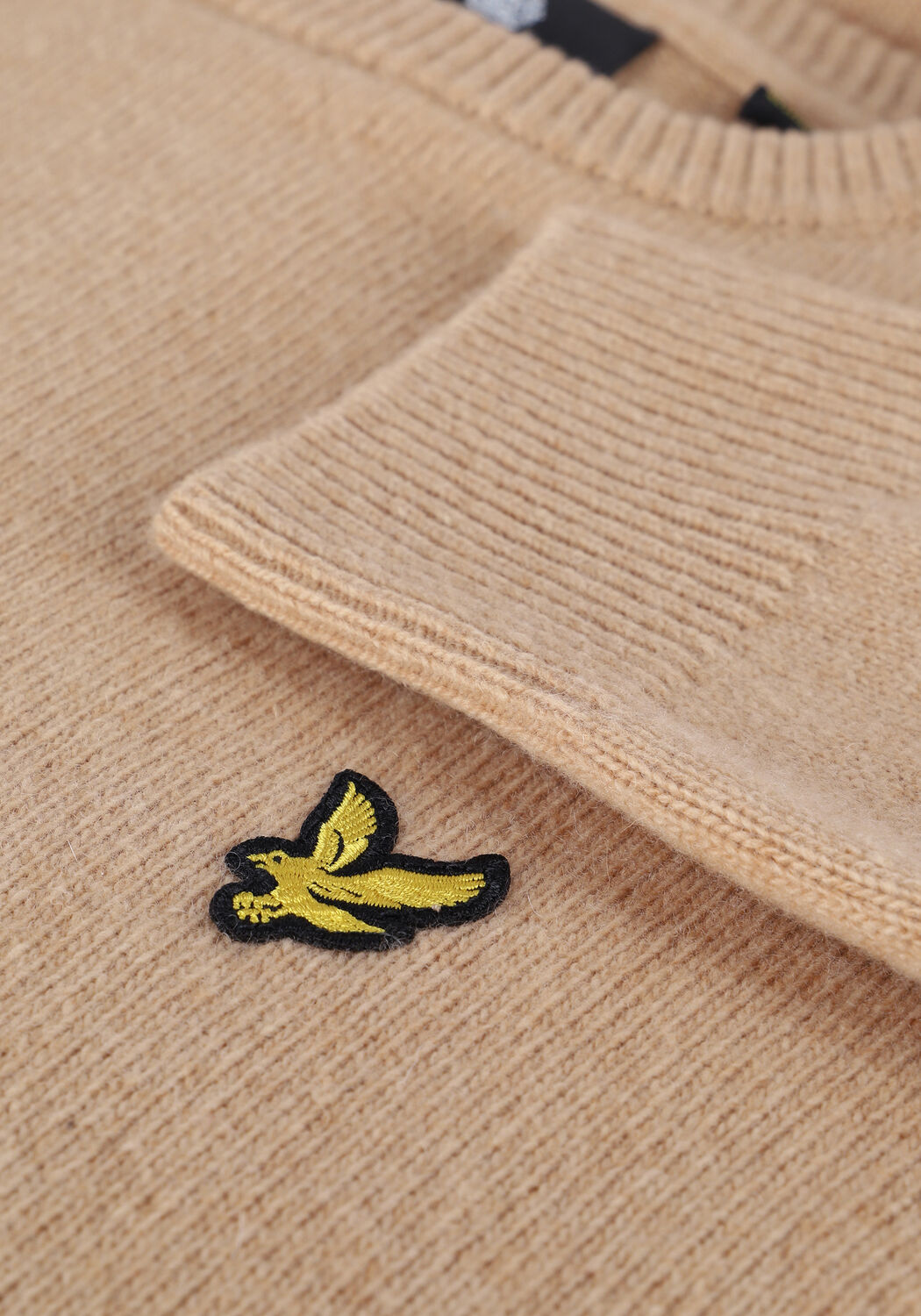 Beige LYLE & SCOTT Trui CREW NECK LAMBSWOOL BLEND JUMP - large