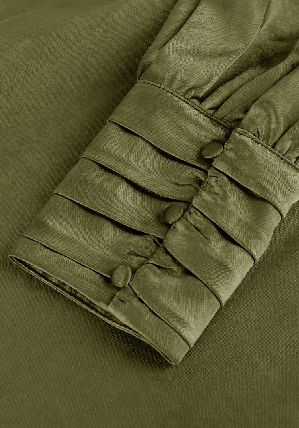 Groene NOTRE-V Midi jurk NV-DORISSA SATIN DRESS - large