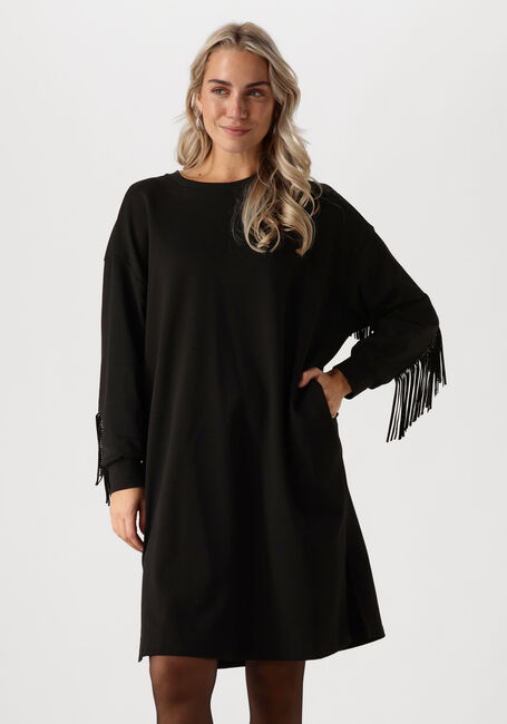 Zwarte CO'COUTURE Mini jurk STUDCC FRINGE SWEAT DRESS - large
