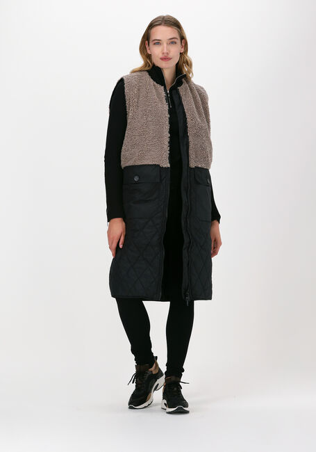 Zwarte CO'COUTURE Bodywarmer ALLEY FUR MIX VEST - large