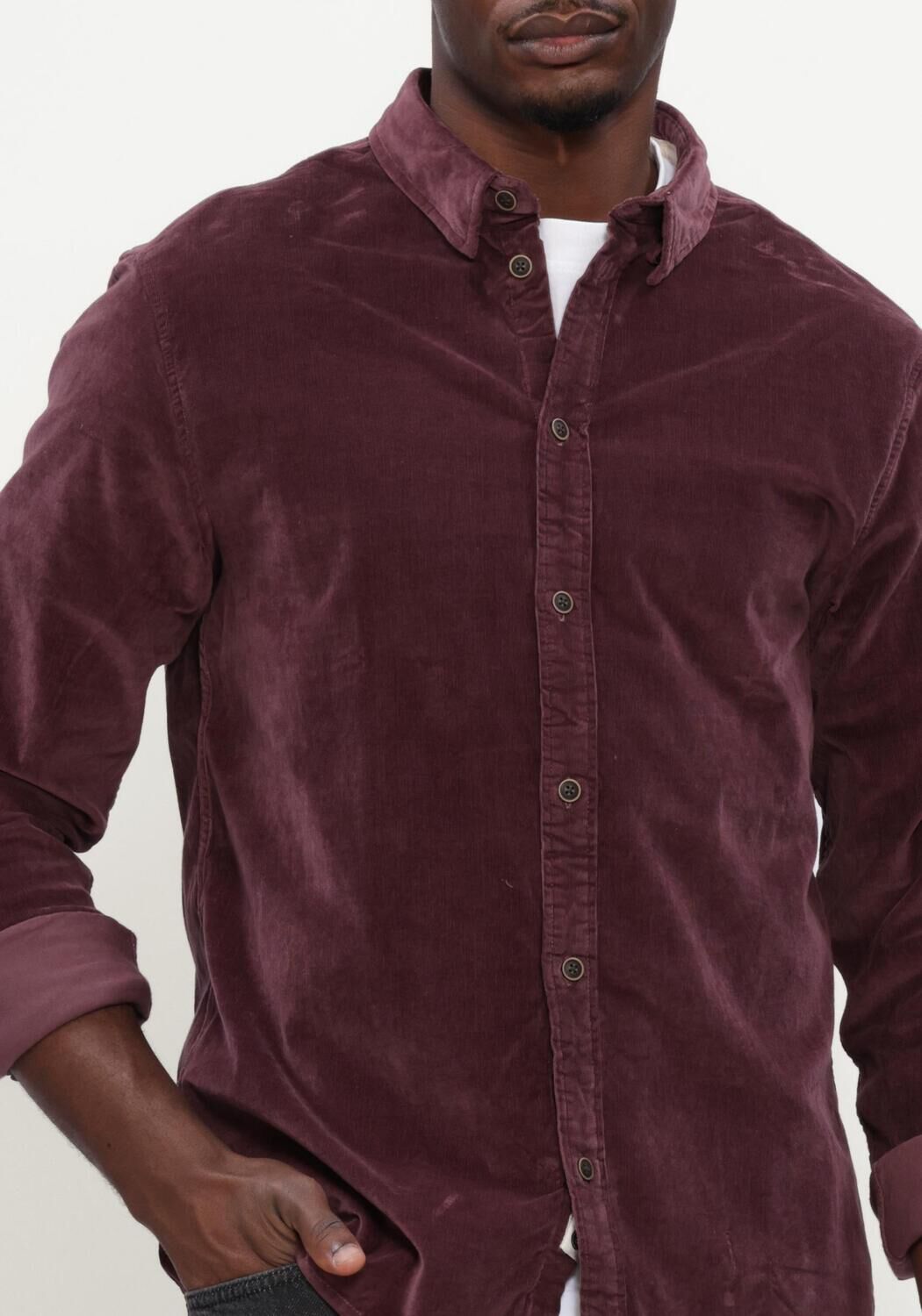 Bordeaux ANERKJENDT Overshirt AKLEIF SOLID CORD SHIRT - large