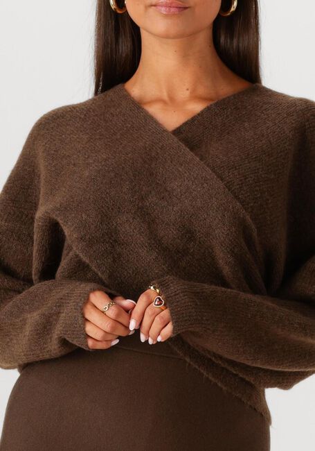 Bruine MSCH COPENHAGEN Trui MSCHZINELLE HOPE WRAP PULLOVER - large
