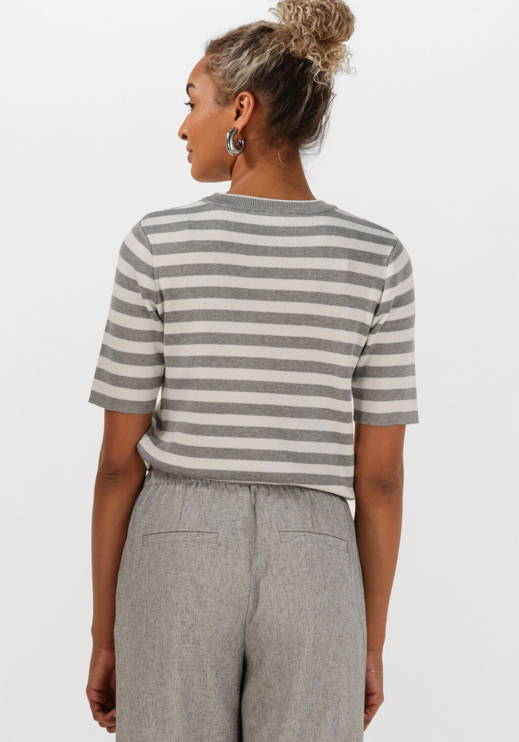 OBJECT Dames Tops & T-shirts Objester S s New Knit Pullover Lichtgrijs