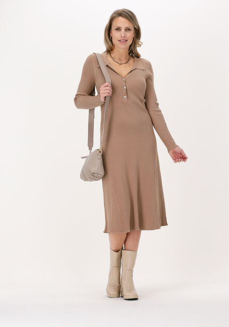 Camel NEO NOIR Midi jurk MIRA SOFT KNIT DRESS - large