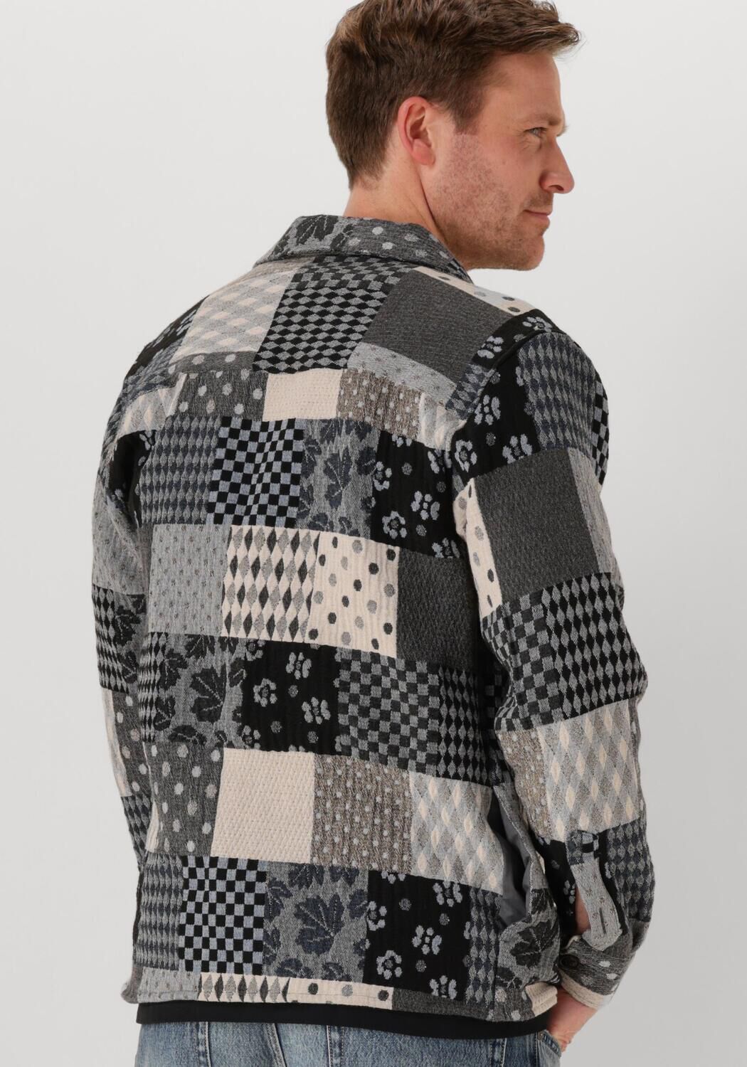 ANERKJENDT Heren Overshirts Akoscar Patchwork Overshirt Blauw