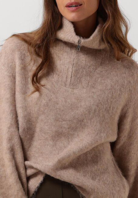 Beige MODSTRÖM Trui KANEMD ZIP T-NECK - large