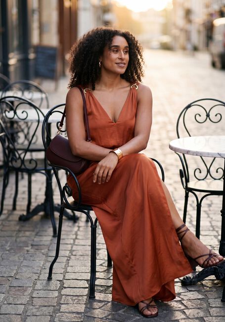 Oranje DANTE6 Jurken DANTE6-MARCIA SATIN MAXI DRESS - large