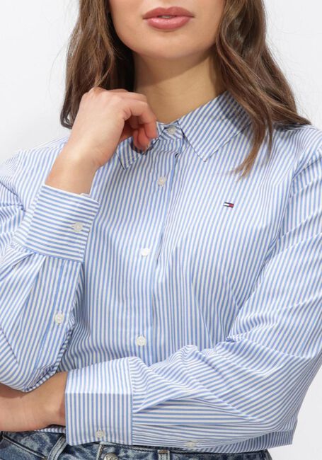 Lichtblauwe TOMMY HILFIGER Blouses ESS POPLIN REGULAR SHIRT - large