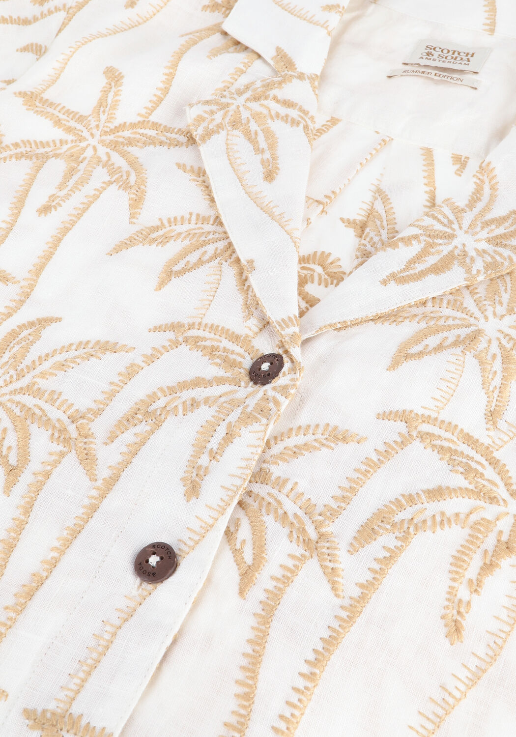 Zand SCOTCH & SODA Blouses EMBROIDERED LINEN HAWAIIAN SHIRT - large