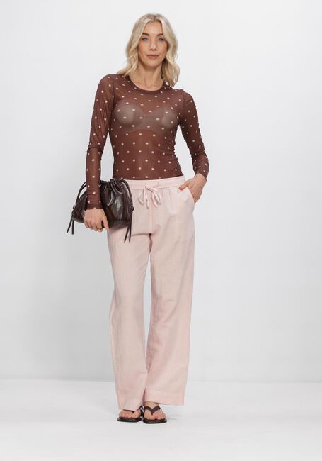 Roze NEO NOIR Wijde broek SONAR LINEN PANT - large