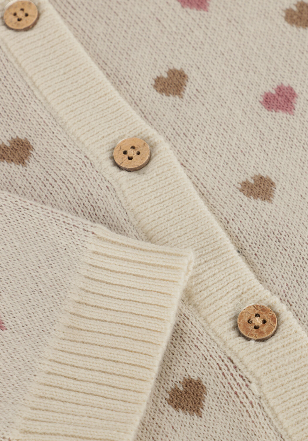 Creme LIL' ATELIER Vest NMFSARAN LS KNIT CARD HEART LIL - large