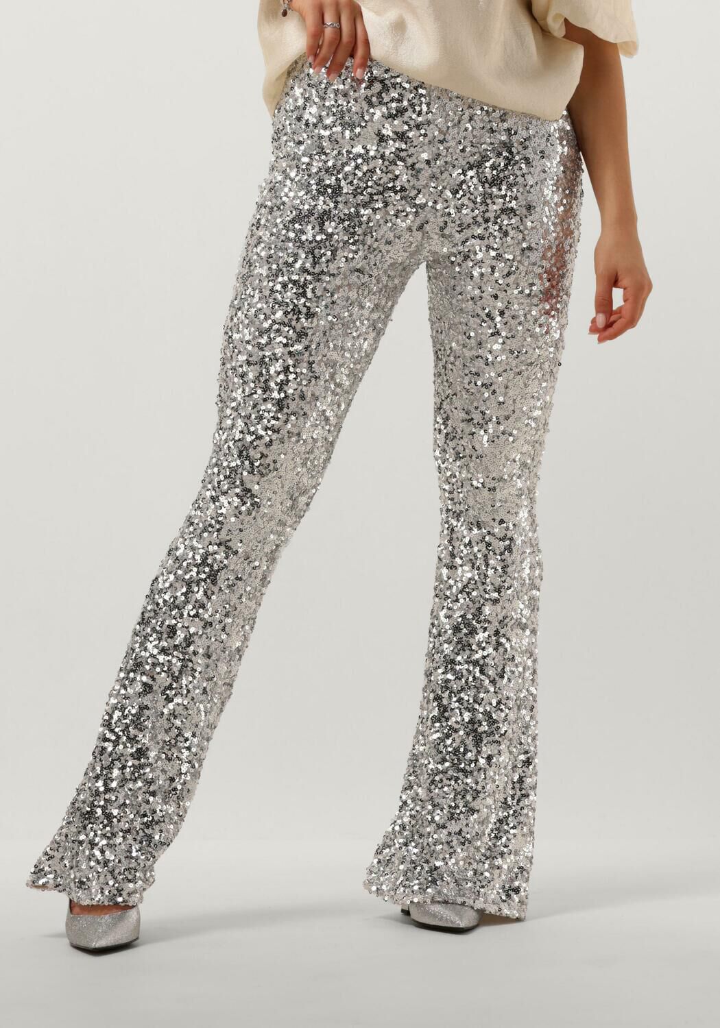 zilveren josh v flared broek flora