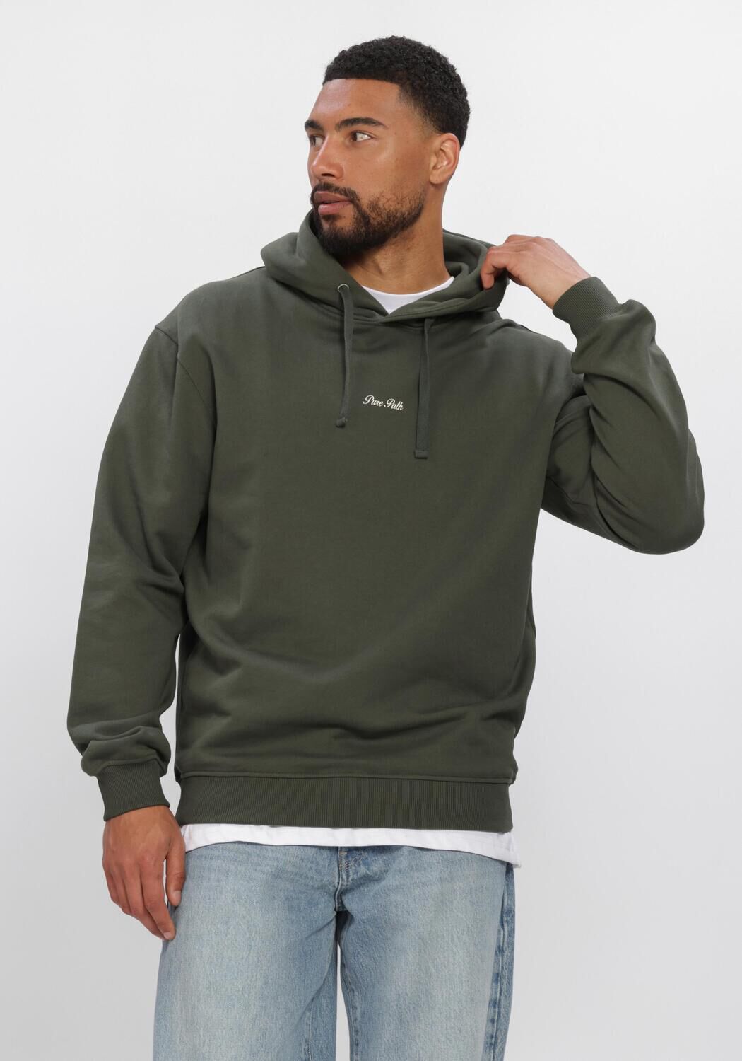 Donkergroene PURE PATH Sweater FOREST ROOTED - large