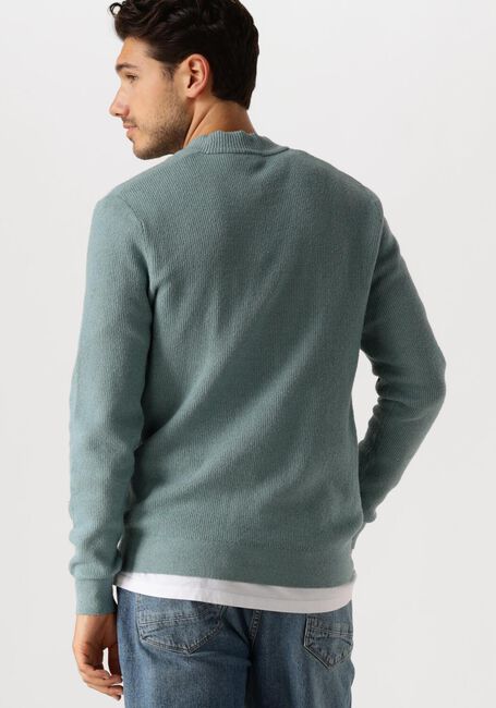 Blauwe CAST IRON Trui MOCK NECK FINE BOUCLE - large