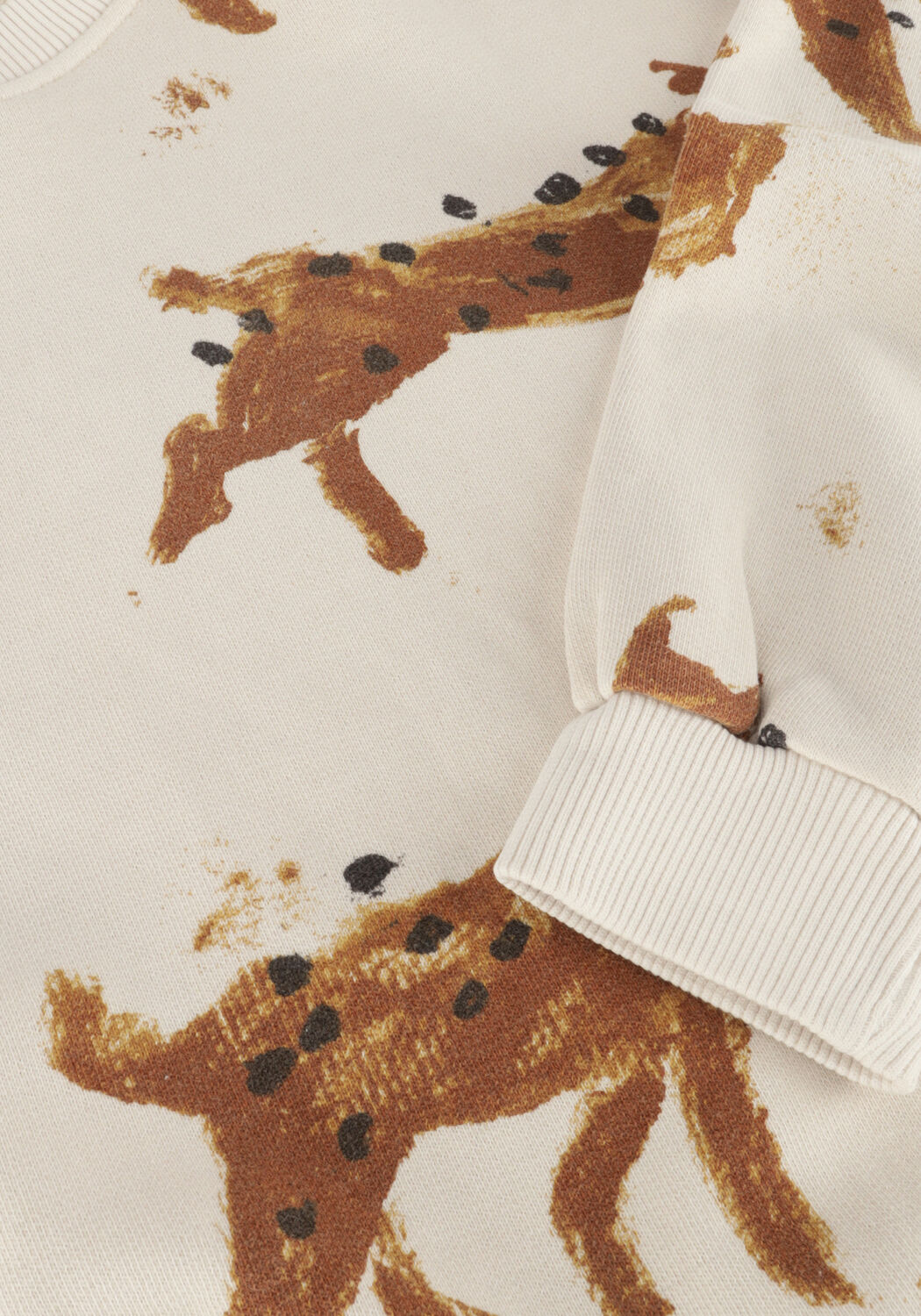 Beige PLAY UP Sweater PRINTED FLEECEE SWEATER - large