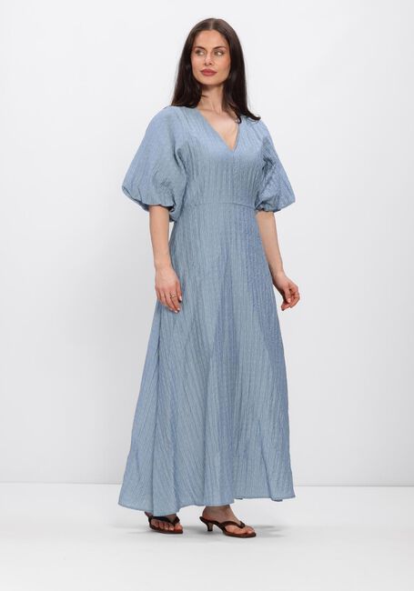 Blauwe SELECTED WOMEN Midi jurk SLFMADDIE SS CLOSED BACK MIDI DRESS - large