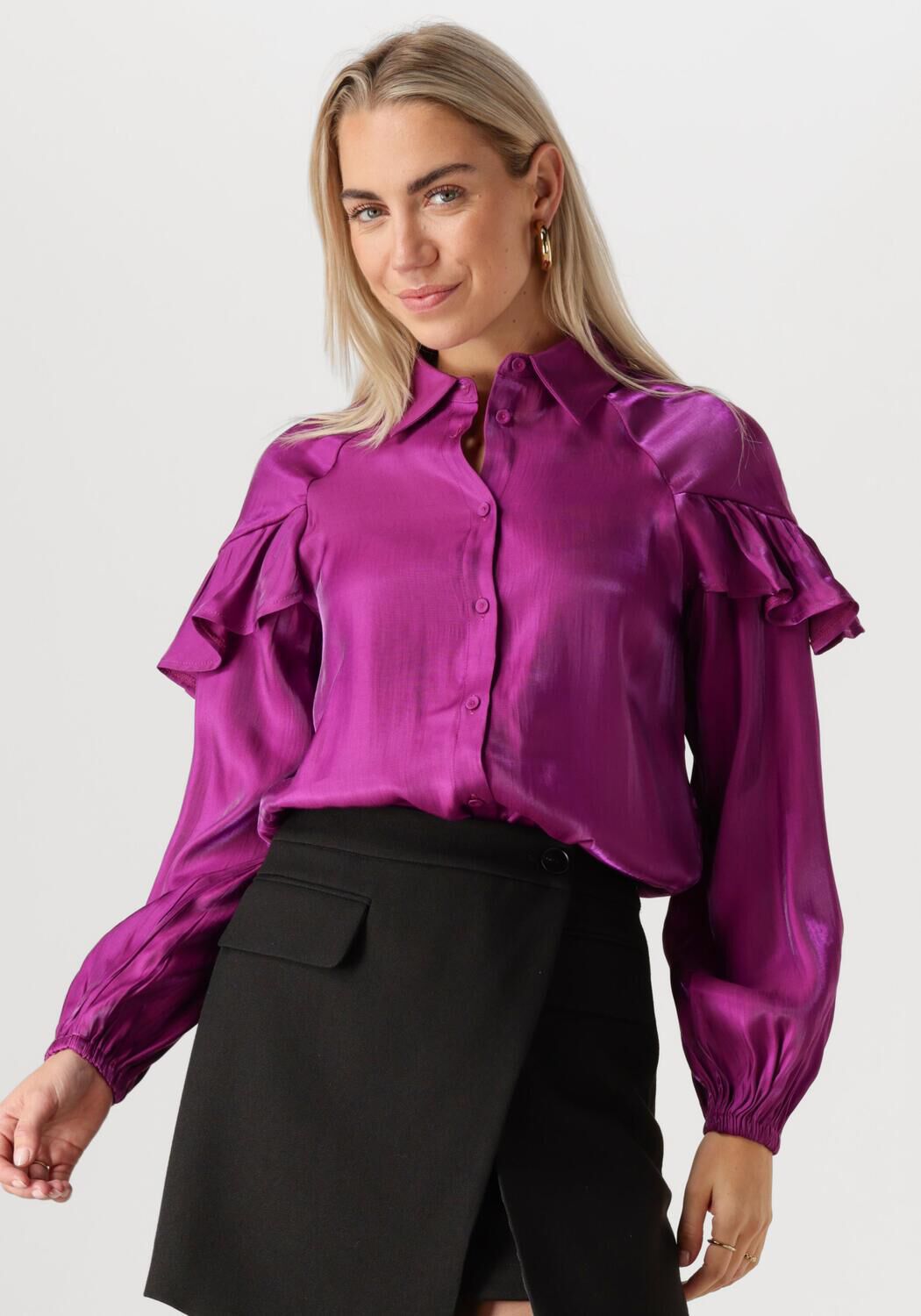 JANSEN AMSTERDAM Dames Blouses Sq783 Blouse Bliss Paars