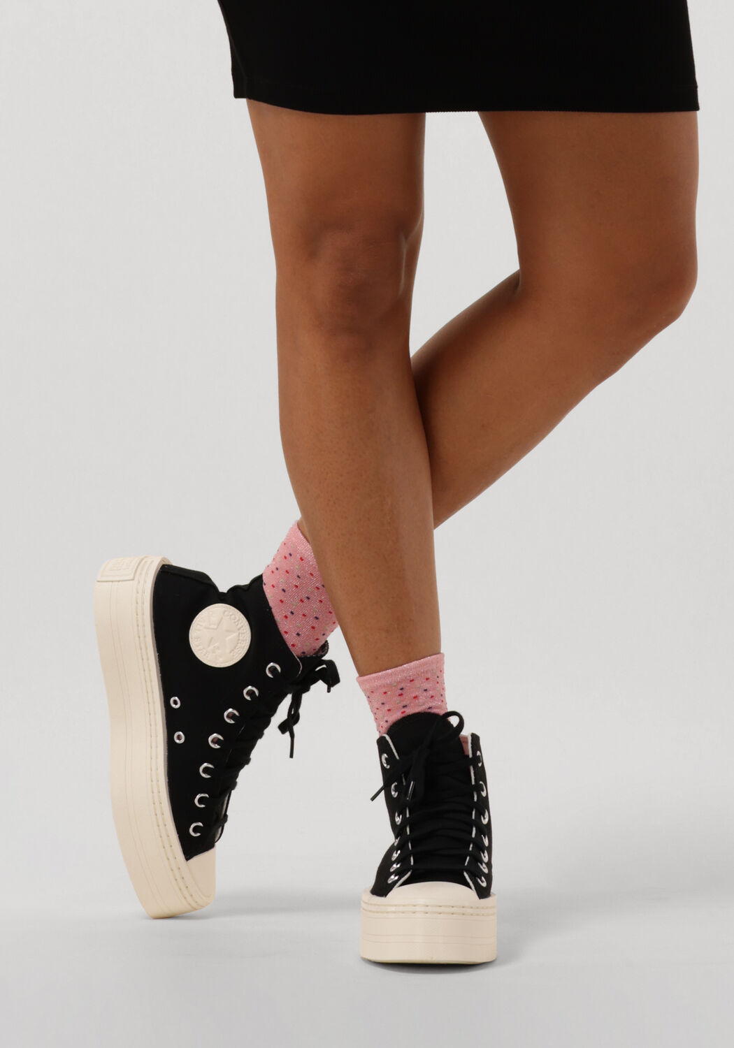 Hoge all best sale stars zwart platform
