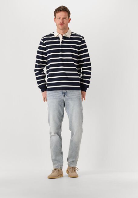 Donkerblauwe TOMMY HILFIGER Polo ESSENTIAL STRIPED RUGBY - large