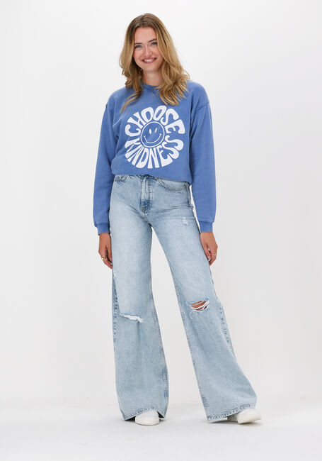 Blauwe COLOURFUL REBEL Wide jeans GAIA DESTROYED HIGH RISE JEAN - large