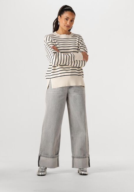 Ecru WITHBLACK Trui WBLBARBARA LS STRIPED PULLOVER - large