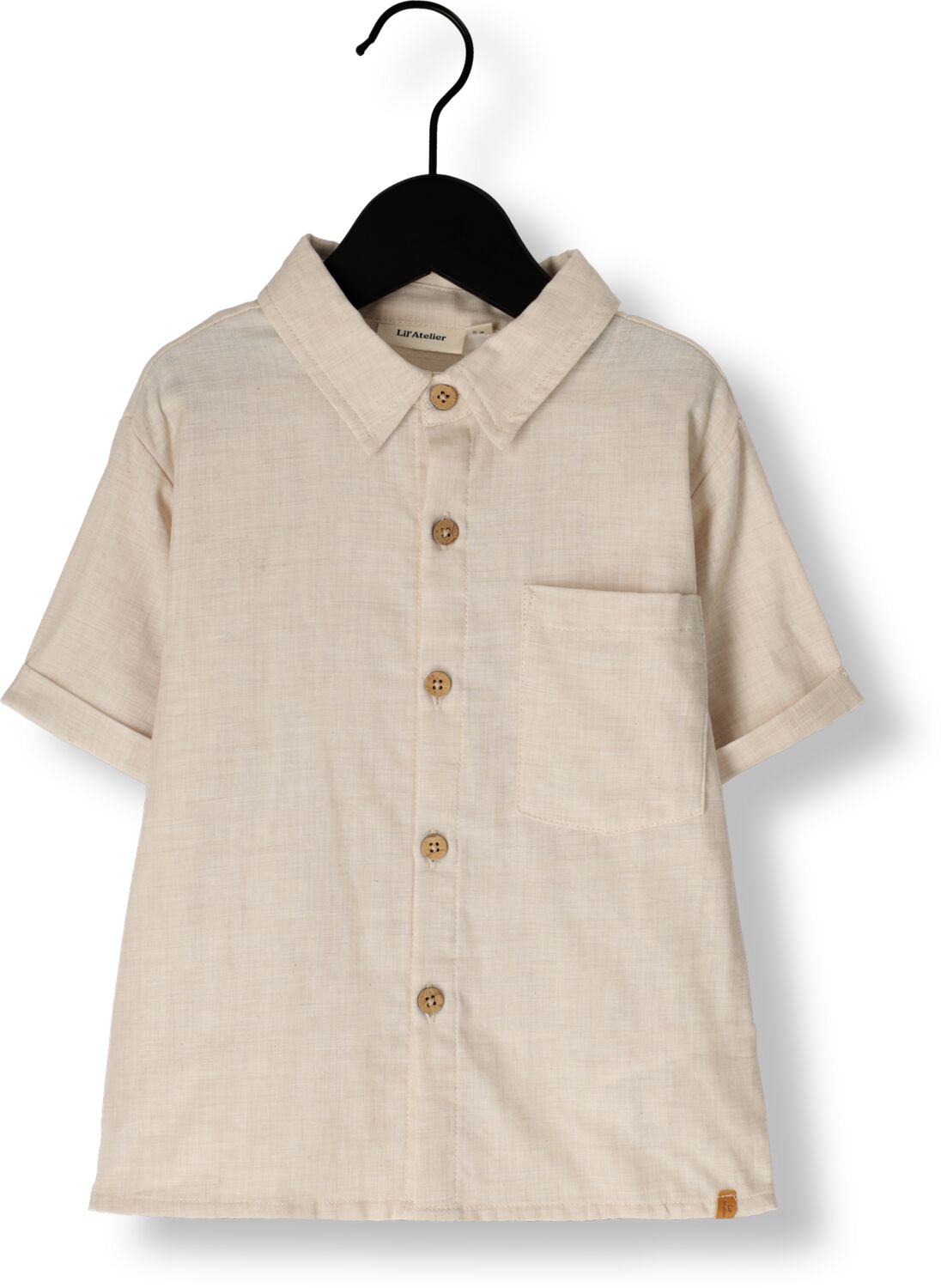 LIL' ATELIER Jongens Overhemden Nmmtarou Ss Loose Shirt Lil Ecru