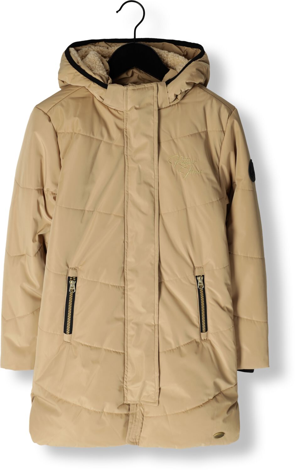Retour Denim gewatteerde winterjas Evita zand Beige Meisjes Polyester Capuchon 134 140
