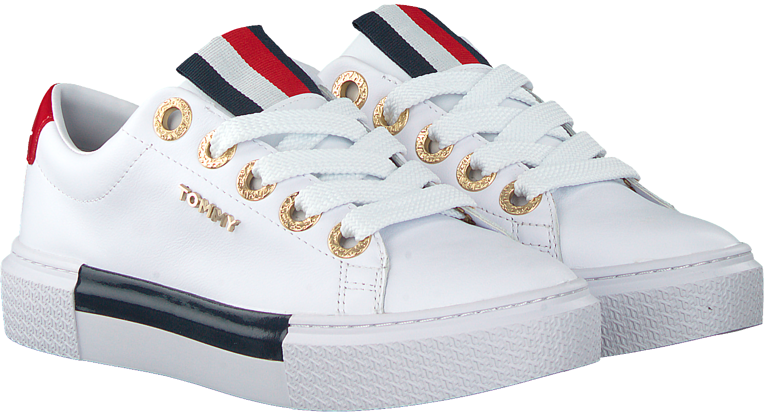 Witte Tommy Hilfiger Lage Sneakers Leather Elevated Tommy Omoda