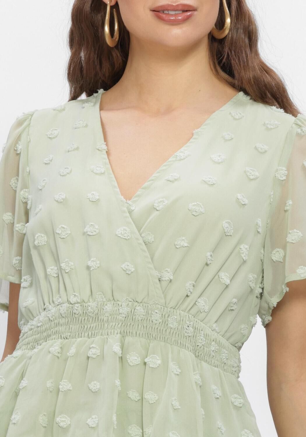 Groene Y.A.S. Jurken YASDOTTIE SS DRESS - large