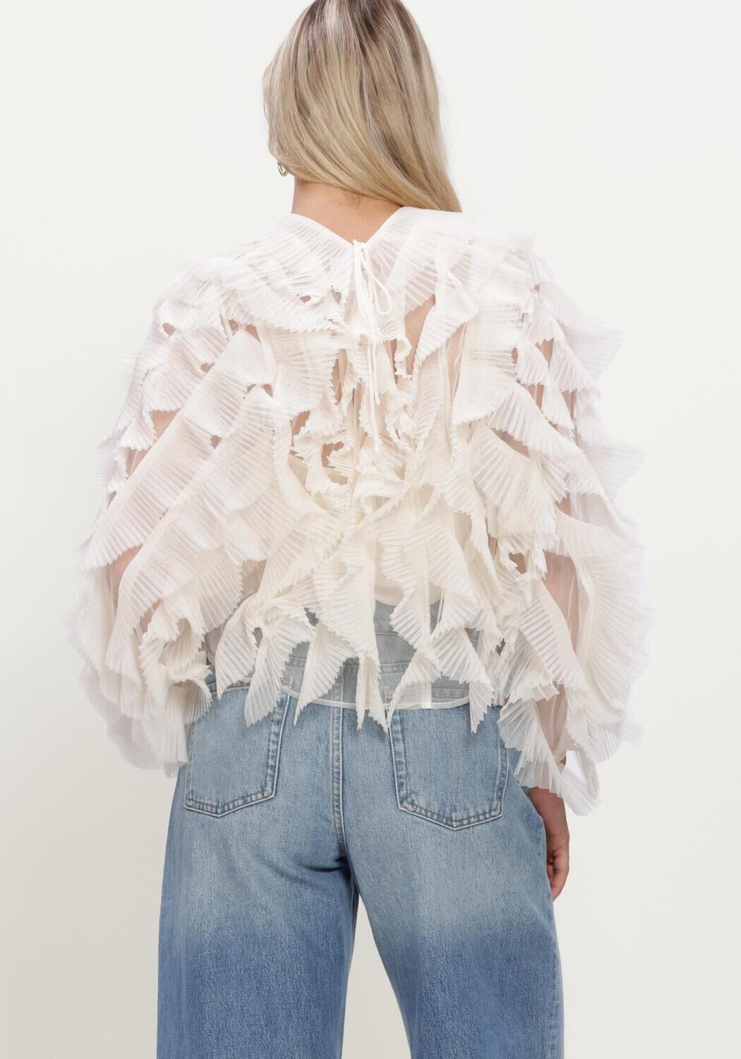 Gebroken wit DANTE6 Blouses DANTE6-PHORA TULLE RUFFLED TOP - large