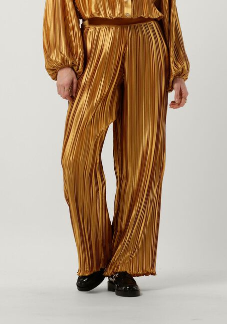 Gouden AMAYA AMSTERDAM Wijde broek ABBY PLISSE PANTS - large