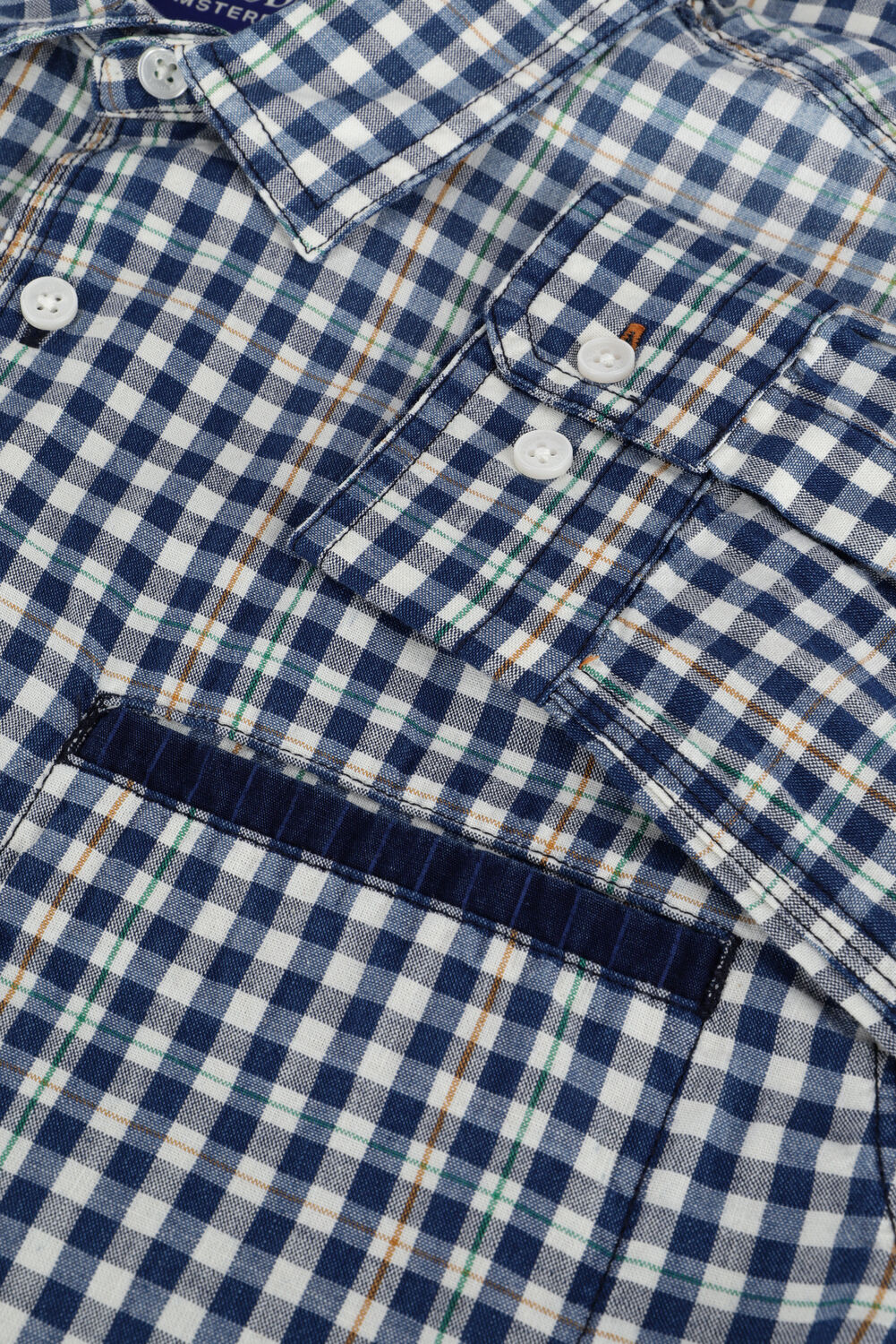 Blauwe SCOTCH & SODA Casual overhemd INDIGO YARN-DYED CHECKED SHIRT - large