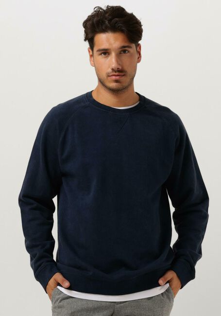 Donkerblauwe ANERKJENDT Trui AKRUBEN COTTON CREW SWEAT - large