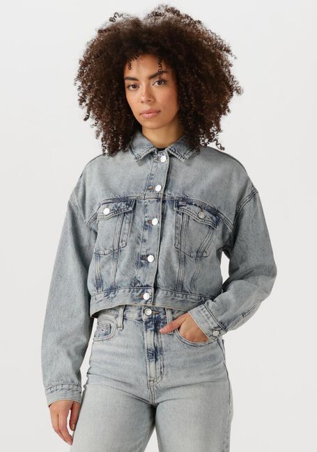 Blauwe TOMMY JEANS Spijkerjas OVSZ CROP TRUCKER JACKET BI6012 - large