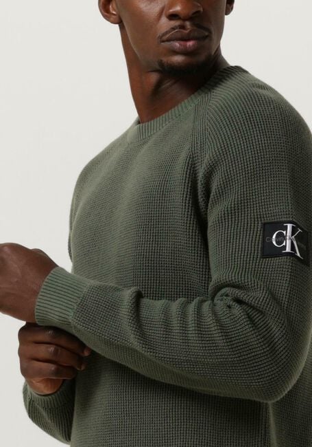 Donkergroene CALVIN KLEIN Sweater BADGE EASY SWEATER - large