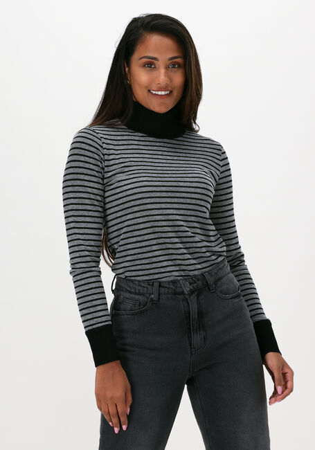 Zwarte MOS MOSH Top CASIO LS-STRIPE ROLLNECK - large