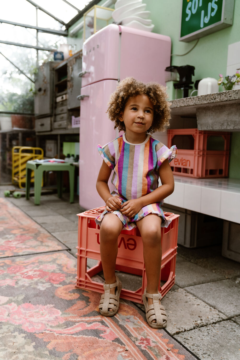 Multi DAILY7 Top T-SHIRT TERRY STRIPE - large