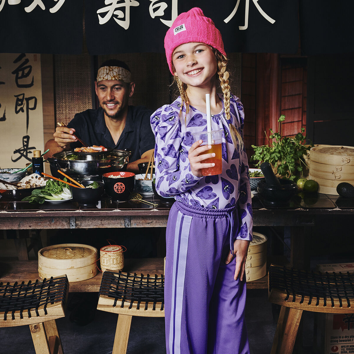 Paarse Z8 Wijde broek KITANA - large