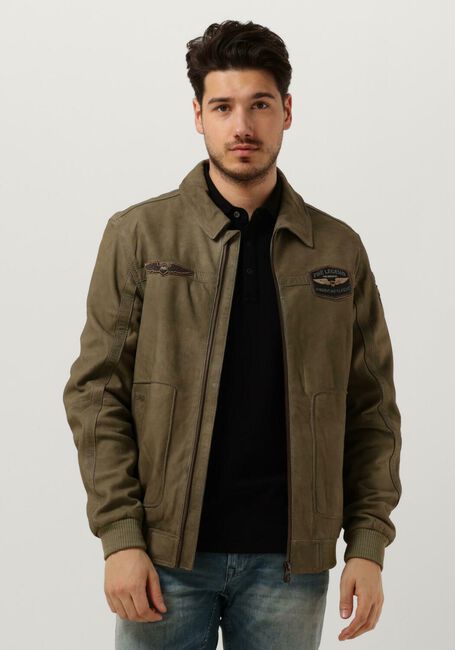 Beige PME LEGEND Jack BOMBER JACKET SUMMER HUDSON 2.0 SHEEP VEG WILD - large
