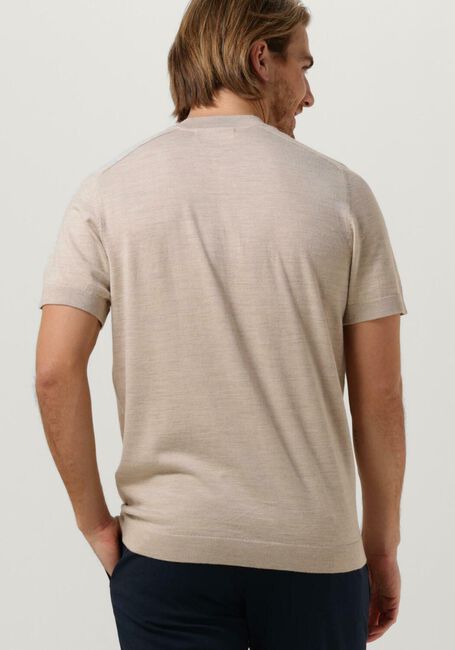 Beige SELECTED HOMME T-shirt SLHTOWN SS KNIT MOCK NECK B - large