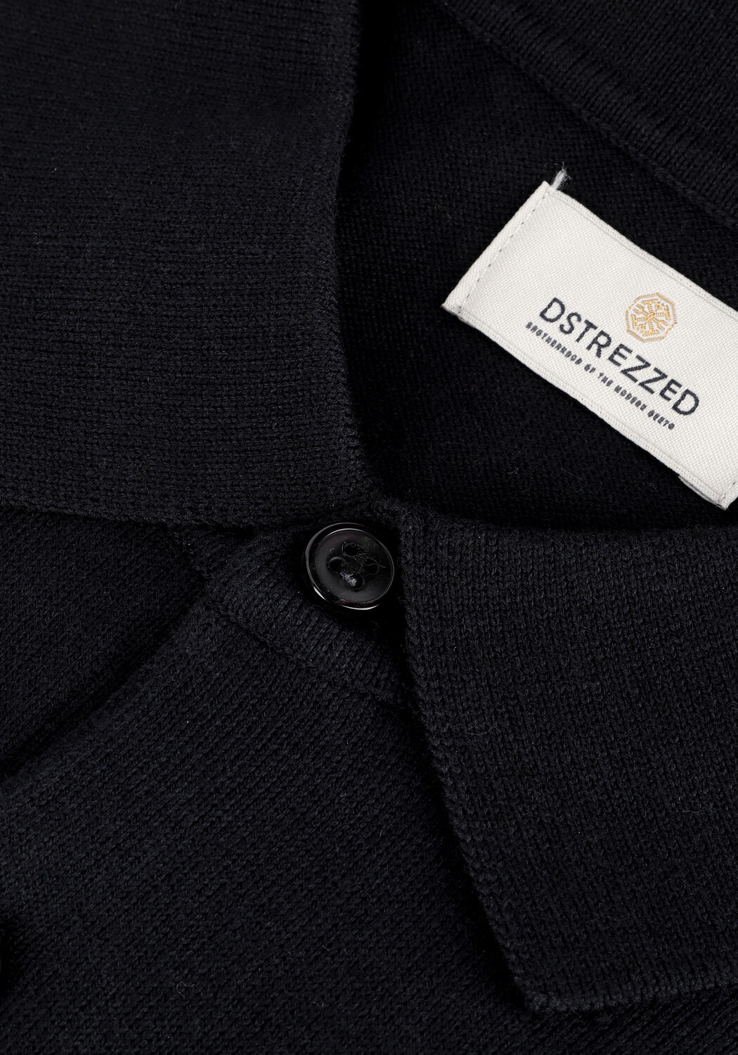 Zwarte DSTREZZED Polo POLO S/S COTTON KNIT - large